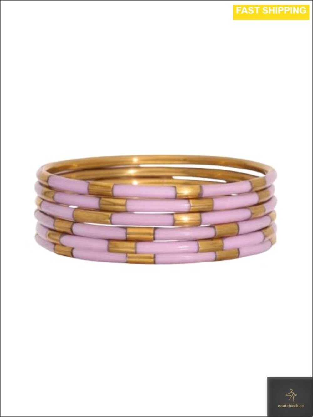 Brass Enamel Bangle Bracelets Set of 6 One Size Fits Most